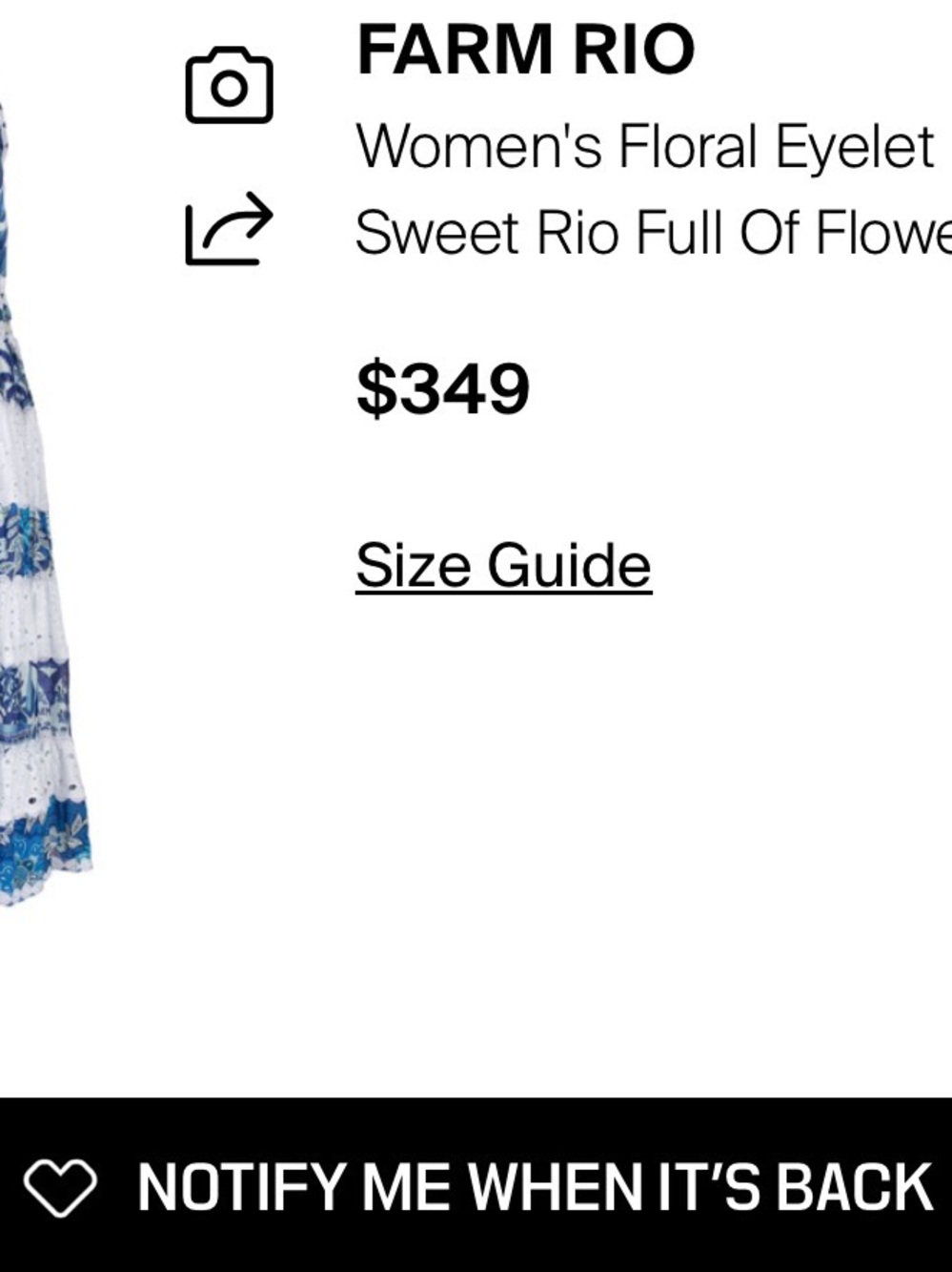 SOLD OUT FARM Rio Blue & White Floral Tiered Maxi Dress with Tie Waist - Picture 3 of 6